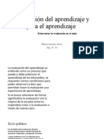 Evaluación Del Aprendizaje y para El Aprendizaje