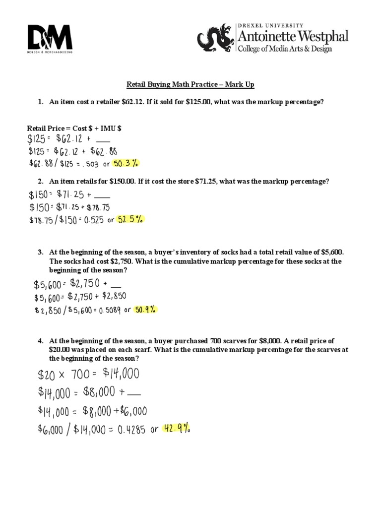 Retail Math Part1 Markup | PDF | Investing | Private Sector