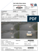 City Traffic Police Lahore: Electronic Traffic Violation Ticket