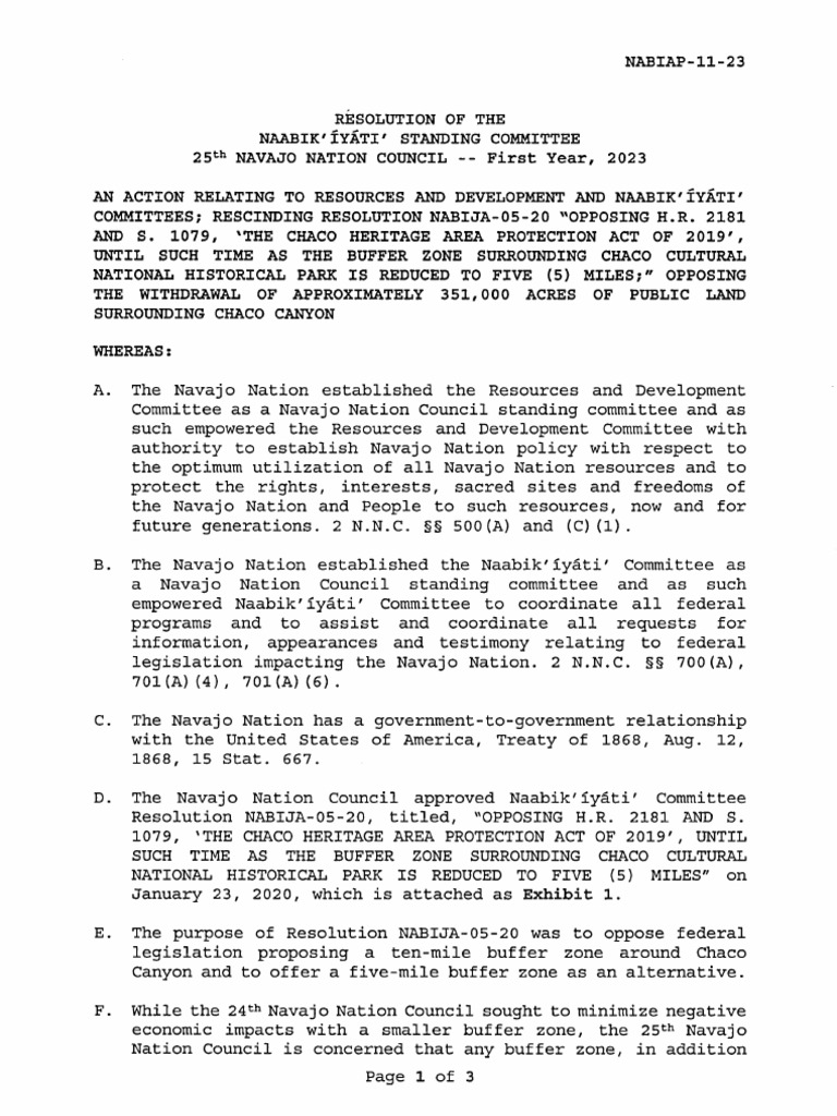 2023 Navajo Nation Council Resolution PDF
