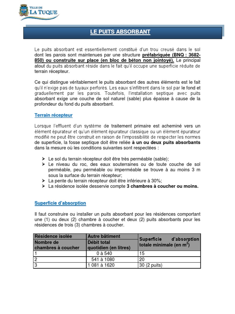 8-Le Puits Absorbant | PDF | Fosse septique | Sciences de la terre