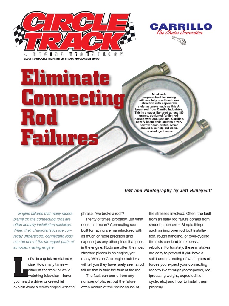 How To Emilminate Connecting Rod Failure Circle Track Eprint PDF PDF