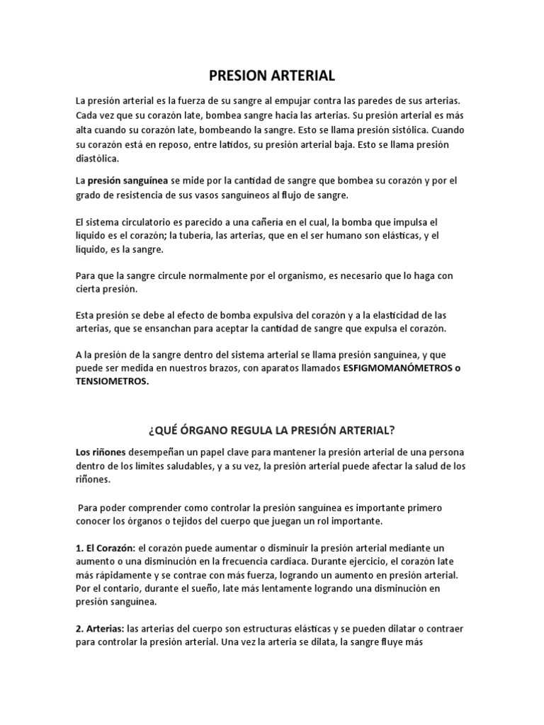 Medición y Control de la Presión Arterial | PDF | Salud y bienestar ...