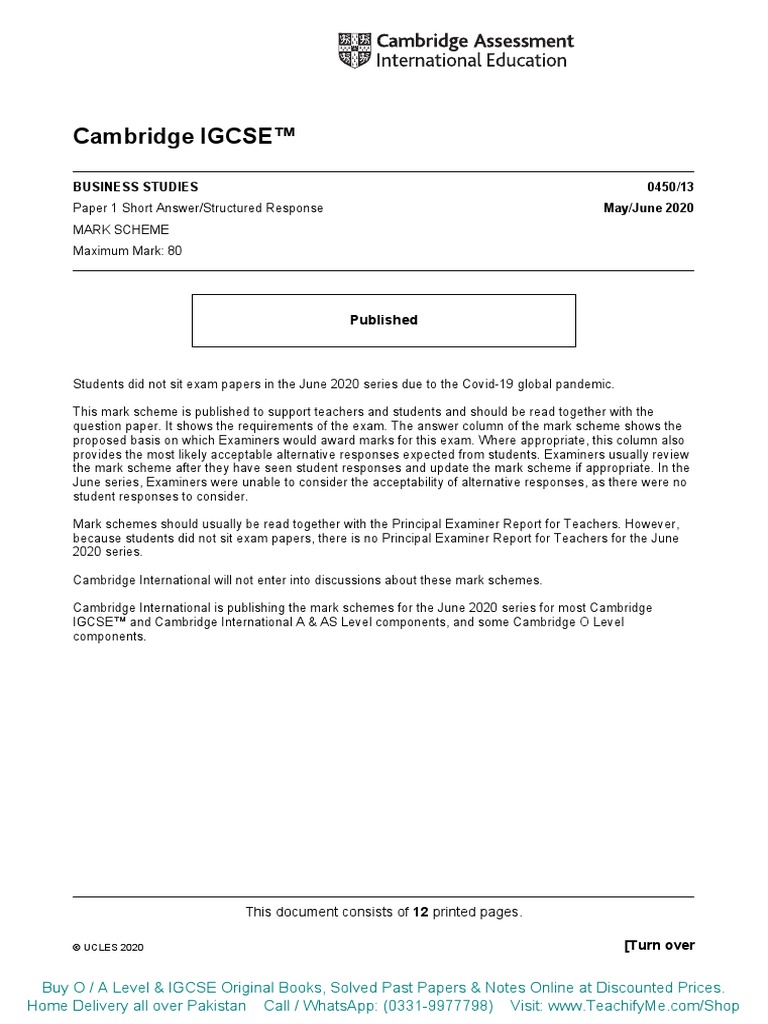 0450 s20 Ms 13 PDF | PDF