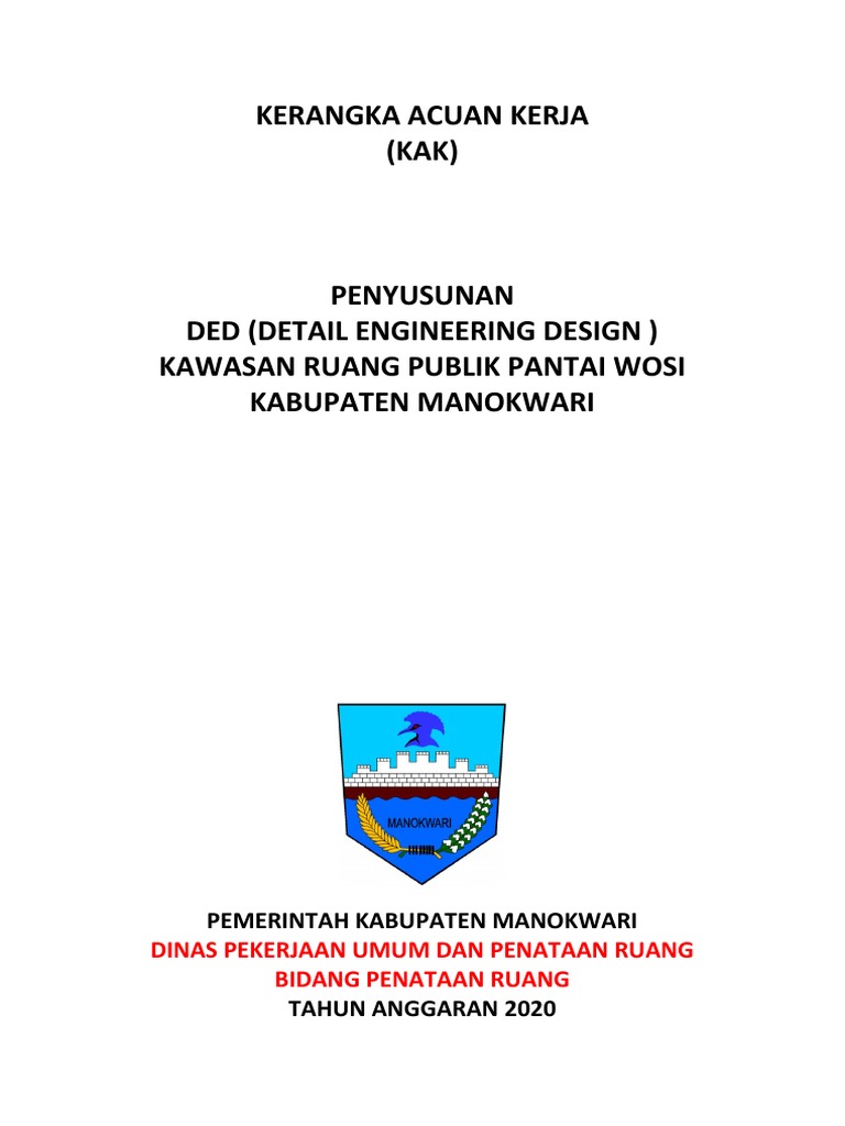 Kak Penyusunan Ded Kawasan Ruang Publik Pantai Wosi | PDF
