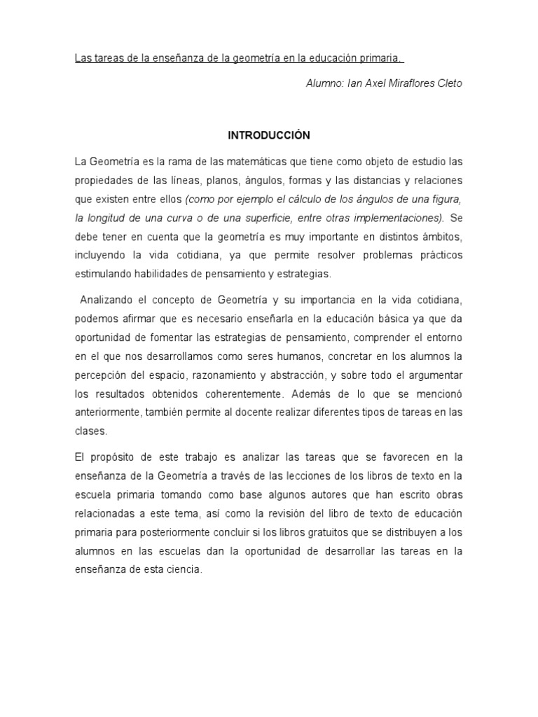Tareas de Geometría en Primaria | PDF | Geometría | Educación primaria