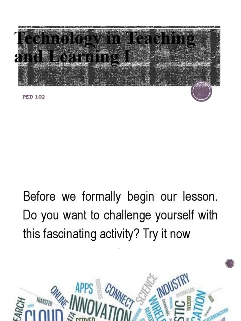 Technology in Teaching and Learning I 104713 082237 | PDF