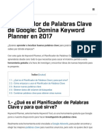 Planificador de Palabras Clave - Guía de Keyword Planner 2017 PDF