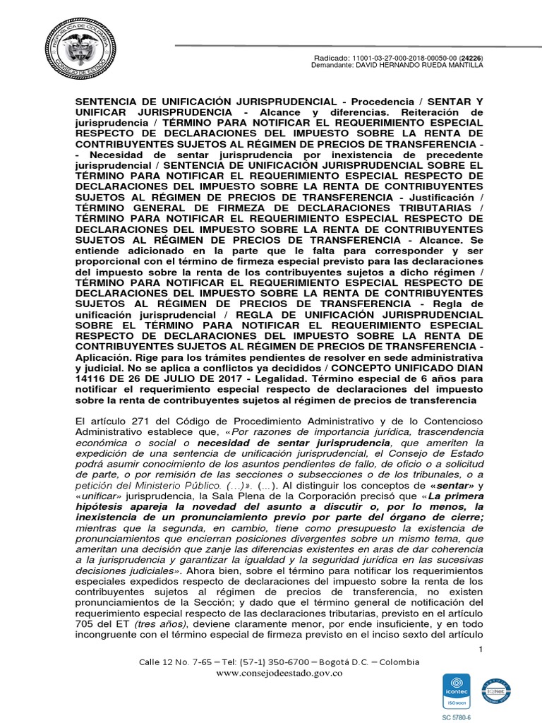 sentencia-unificacion-termino-notificacion-requerimiento-especial-11001