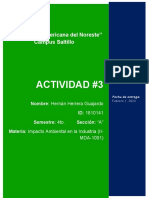 Actividad 3 - Impacto Ambiental en La Flora y Fauna (Impacto Ambiental en La Industria (II-MDA-1001) ) (Por Hernán Herrera 3A IIS)
