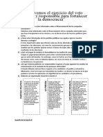 Promovemos El Ejercicio Del Voto Informado y Responsable para Fortalecer La Democracia