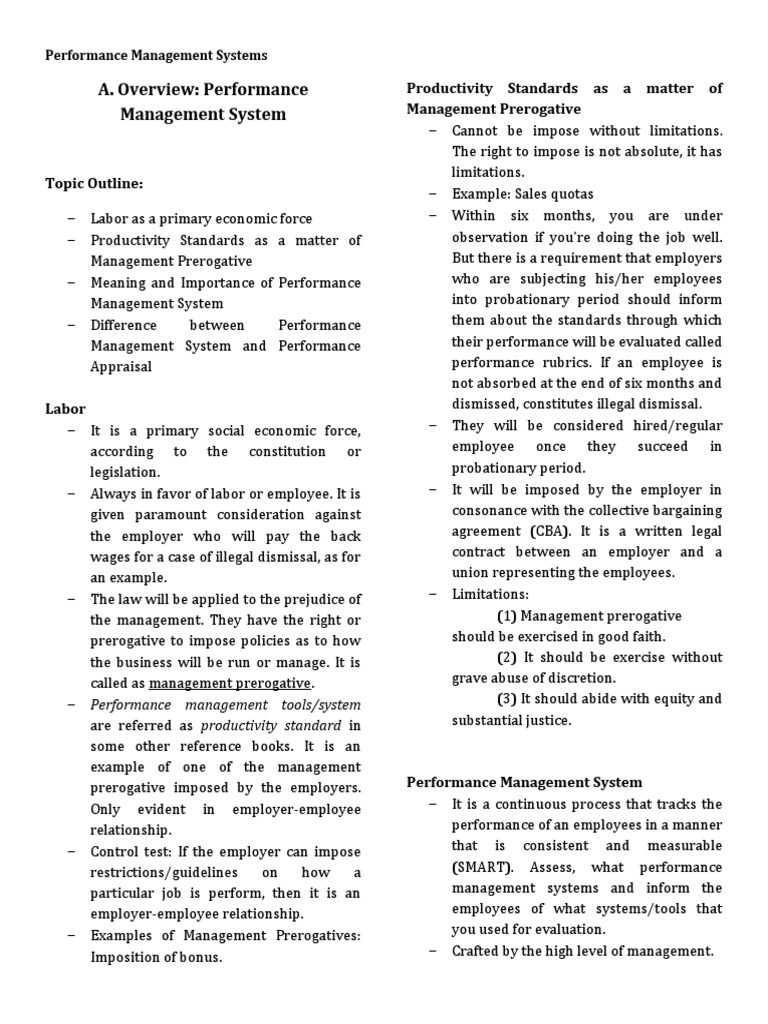 Chapter 1 - Overview - Performance Management System | PDF
