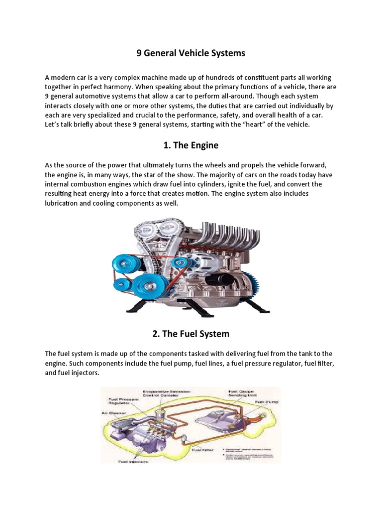 Overview of Car Engine Systems | PDF