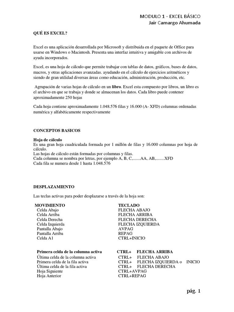 Excel modulo 1 pdf