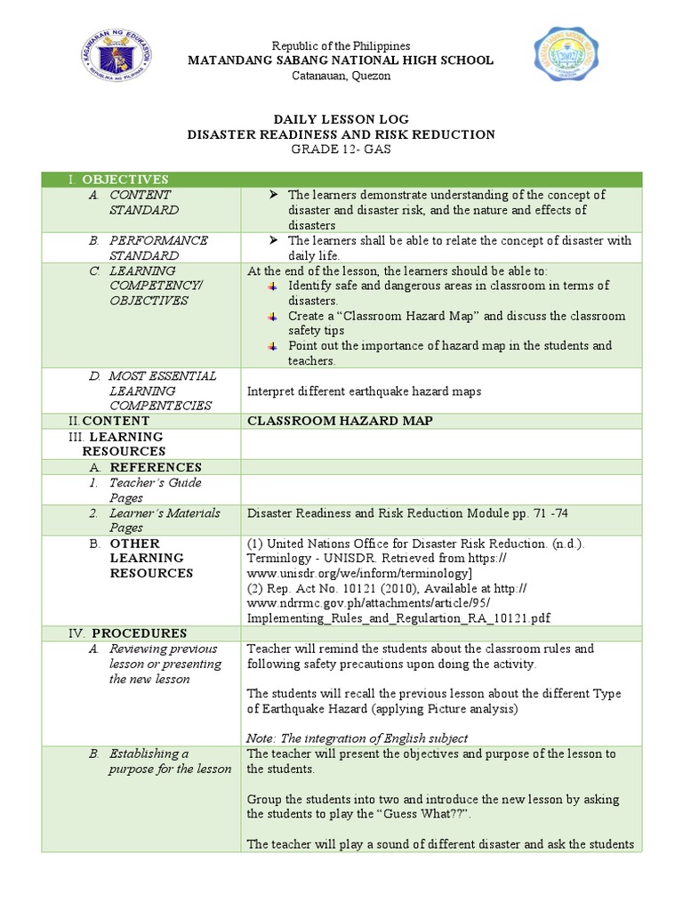 Classroom Hazard Mapping for Safety | PDF