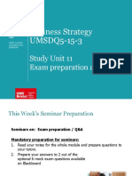 Study Unit 11 Business Strategy Exam Briefing and Q&A