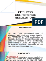 21ST HRSD CONFERENCE Resolutions PDF