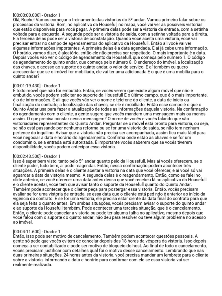 Treinamento Quinto Andar 210 Processos Da Vistoria mp4 PDF