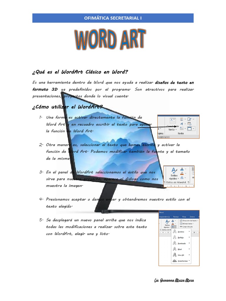 Uso de WordArt Clásico en Word | PDF