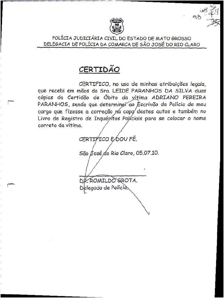 Certidão De Obito Pdf Pdf