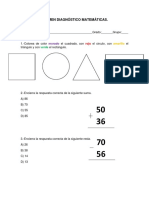 EXÁMEN DIAGNÓSTICO MATEMÁTICAS Practicas