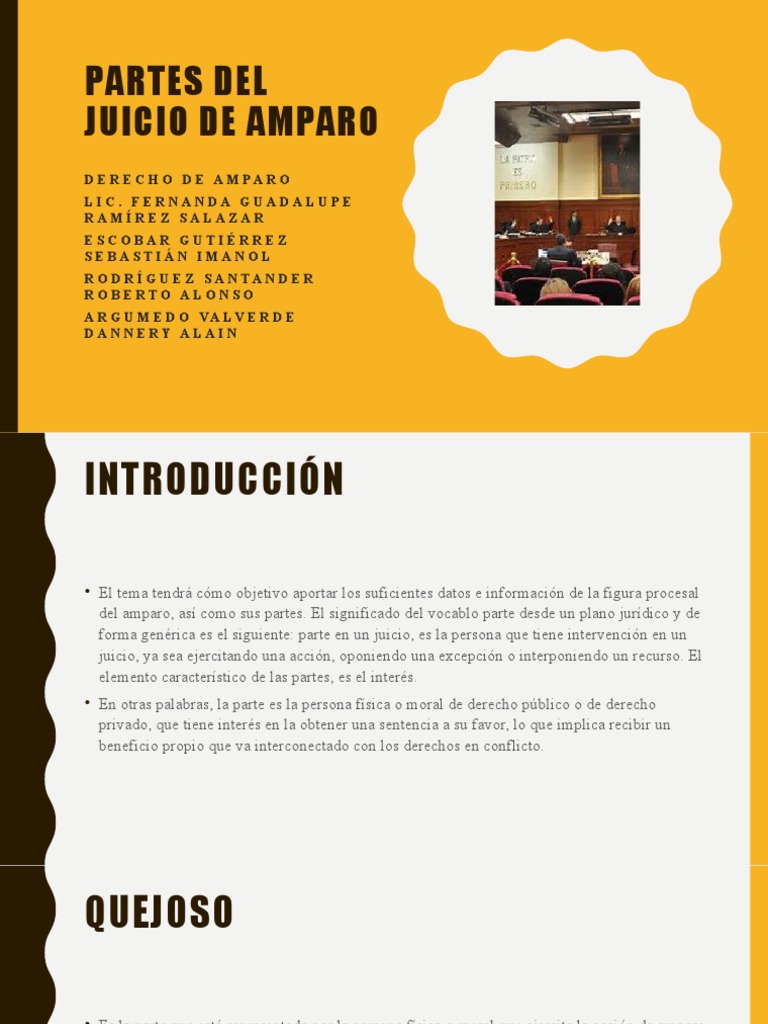 Partes Del Juicio De Amparo Pdf