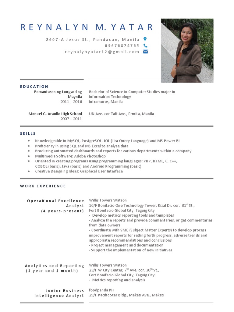 Reynalyn Yatar - 2022 CV | PDF | Makati | Manila
