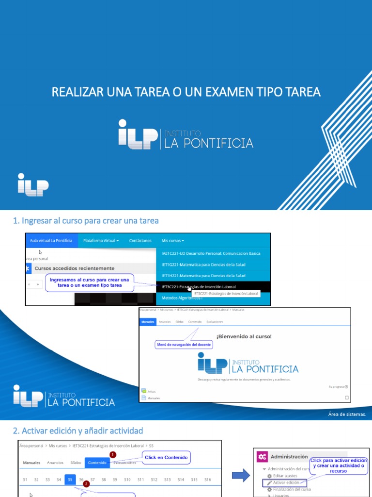 Cómo Crear una Tarea en el Curso | PDF