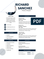 Blue Professional Modern CV Resume (21.59 × 27.94 CM) PDF