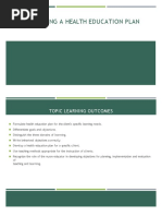 Developing A Health Education Plan | PDF | Teaching Method | Learning