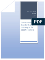 Cost Accounting Standards and Cost MGMT For Specific Sectors