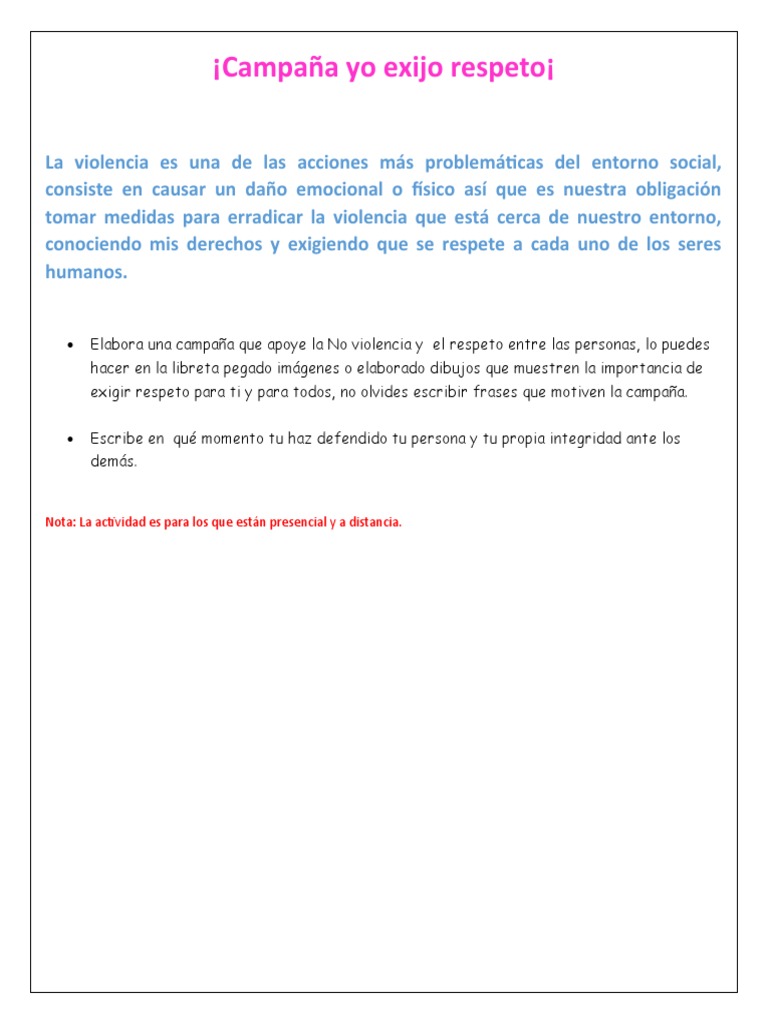Campaña Yo Exijo Respeto | PDF