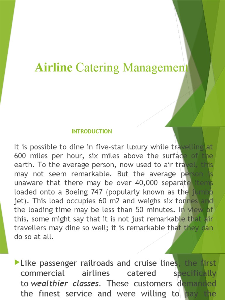Airline Catering Management Overview | PDF | Dietary Fiber | Diet ...