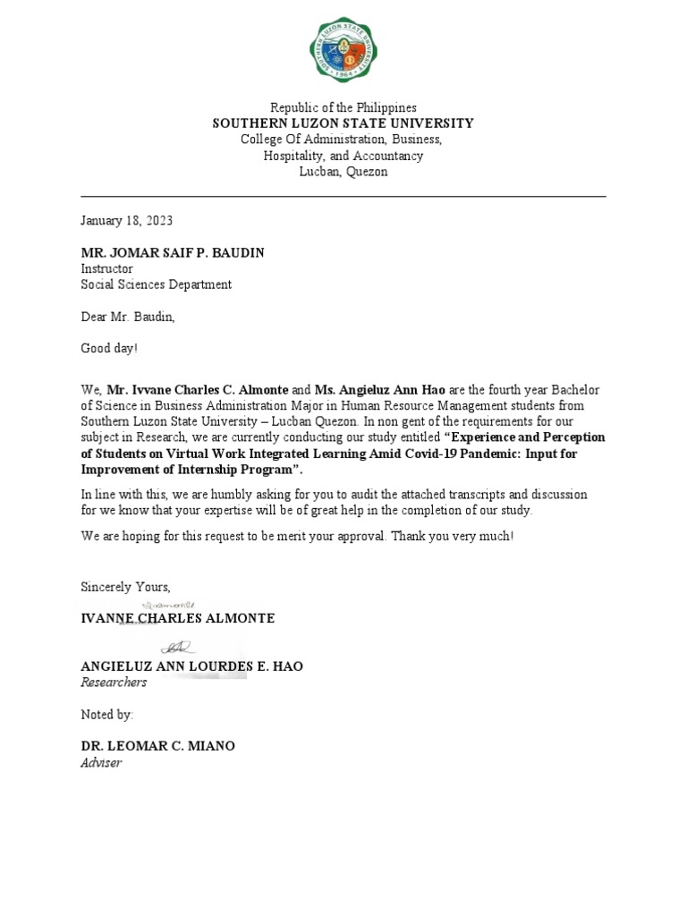Letter for audit pdf