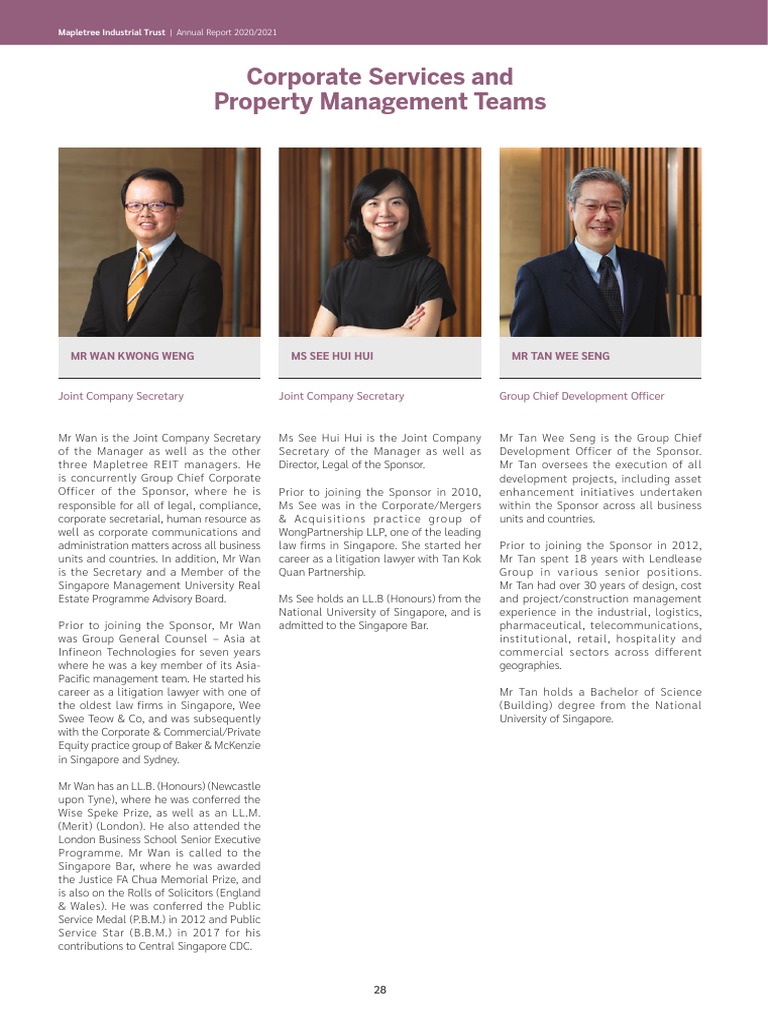 Mapletree Property Management Team Overview | PDF