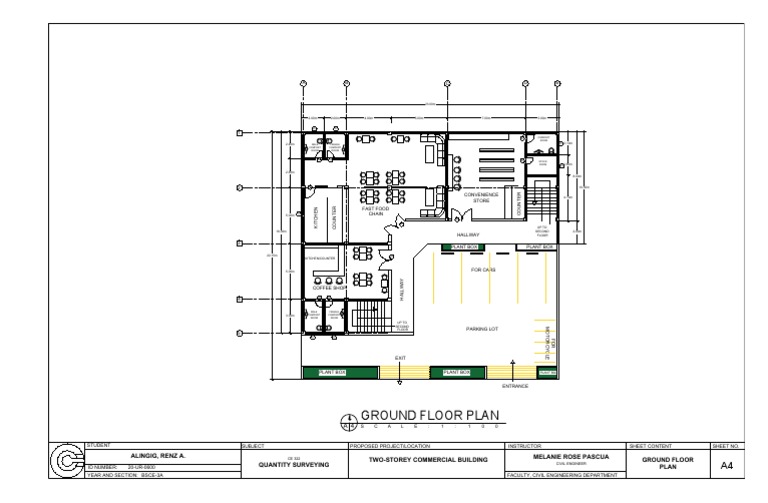 Ground Floor Plan: A B C D E | PDF