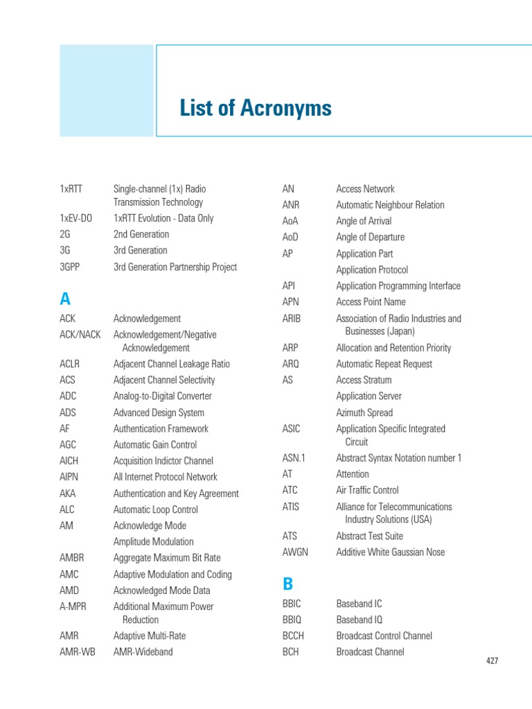 LTE Acronyms | PDF | Business | Computers