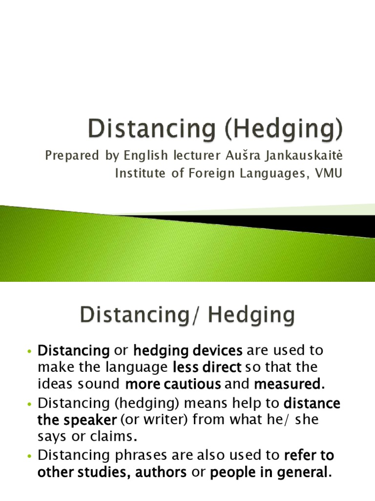 Understanding Distancing Language in English | PDF
