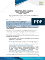 Guia de Actividades y Rúbrica de Evaluación - Unidad 2 - Fase 3 - Planificación y Gestión Del Proyecto