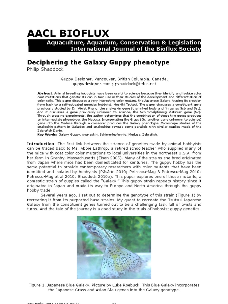Deciphering The Galaxy Guppy Phenotype | PDF | Genetics | Biology