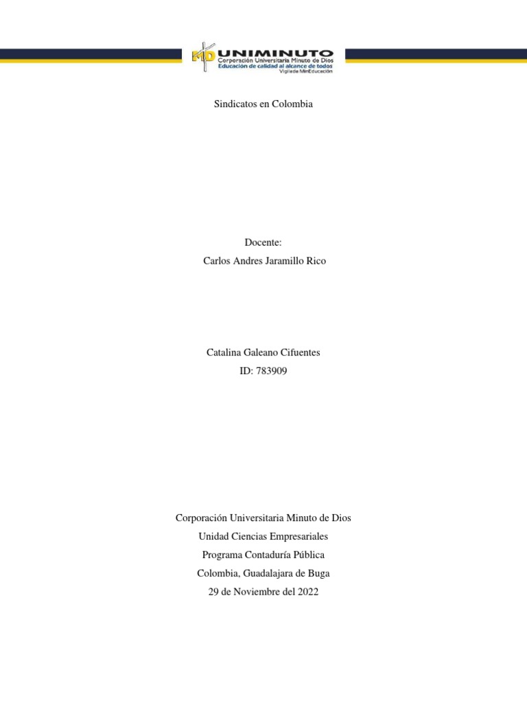 Sindicatos en Colombia PDF | PDF | Sindicato | La negociación colectiva