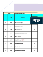 Informal Mark Sheet April 2023