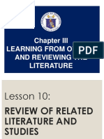 Chapter III Lesson 10 Review of Related Literature and Studies PDF