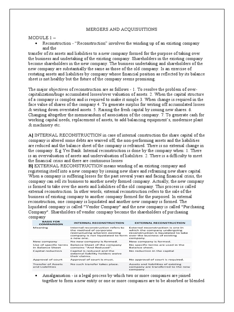 Mergers and Acquisuitions Notes Imp | PDF | Takeover | Leveraged Buyout