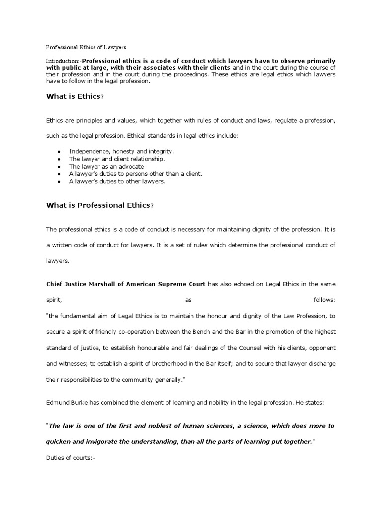Professional Ethics of Lawyers PDF