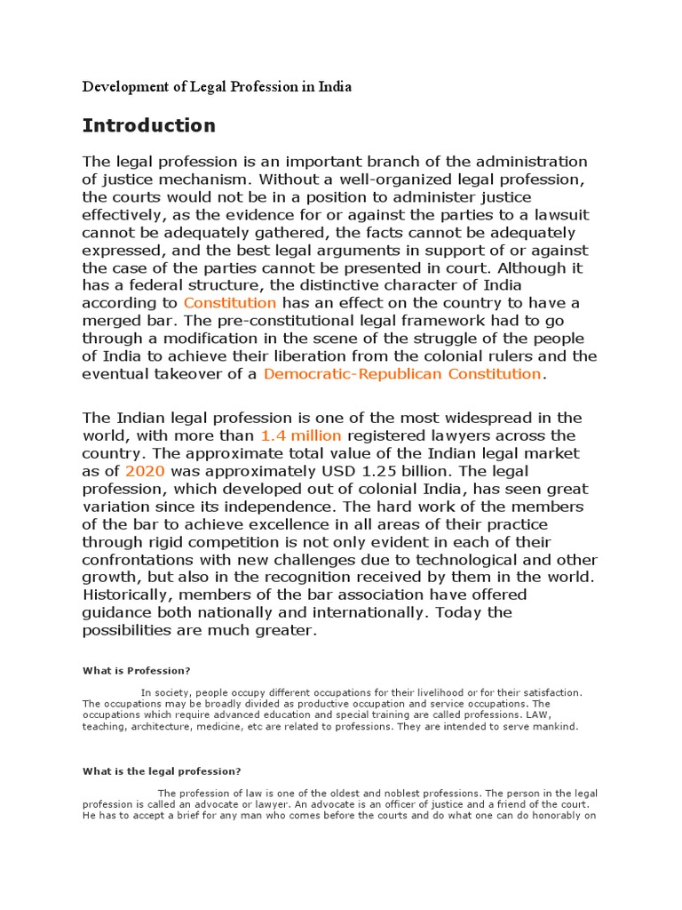 Evolution of Legal Profession in India | PDF