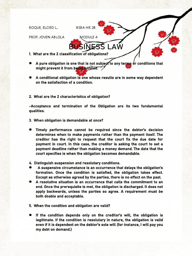 Understanding Resolutory Conditions In Law Pdf
