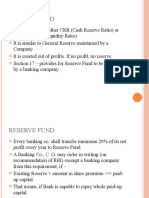 Bank Reserve Fund Requirements