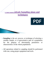 Pharmaceutical sampling plans and techniques