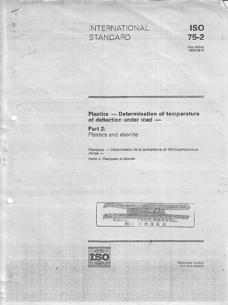 ISO 75-2: Plastics Deflection Test | PDF
